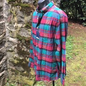 Crown and ivy men’s large hunt green dress shirt